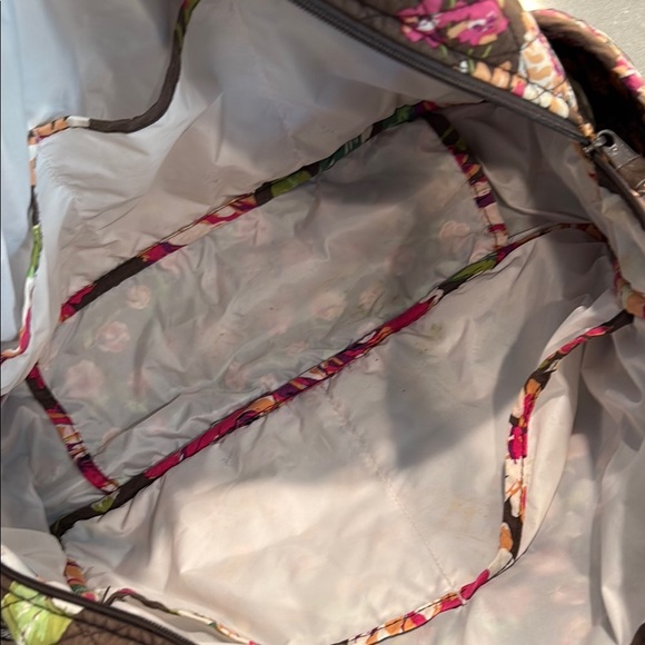 Vera Bradley Pink and Green Floral Quilted Diaper Bag - Picture 5 of 6
